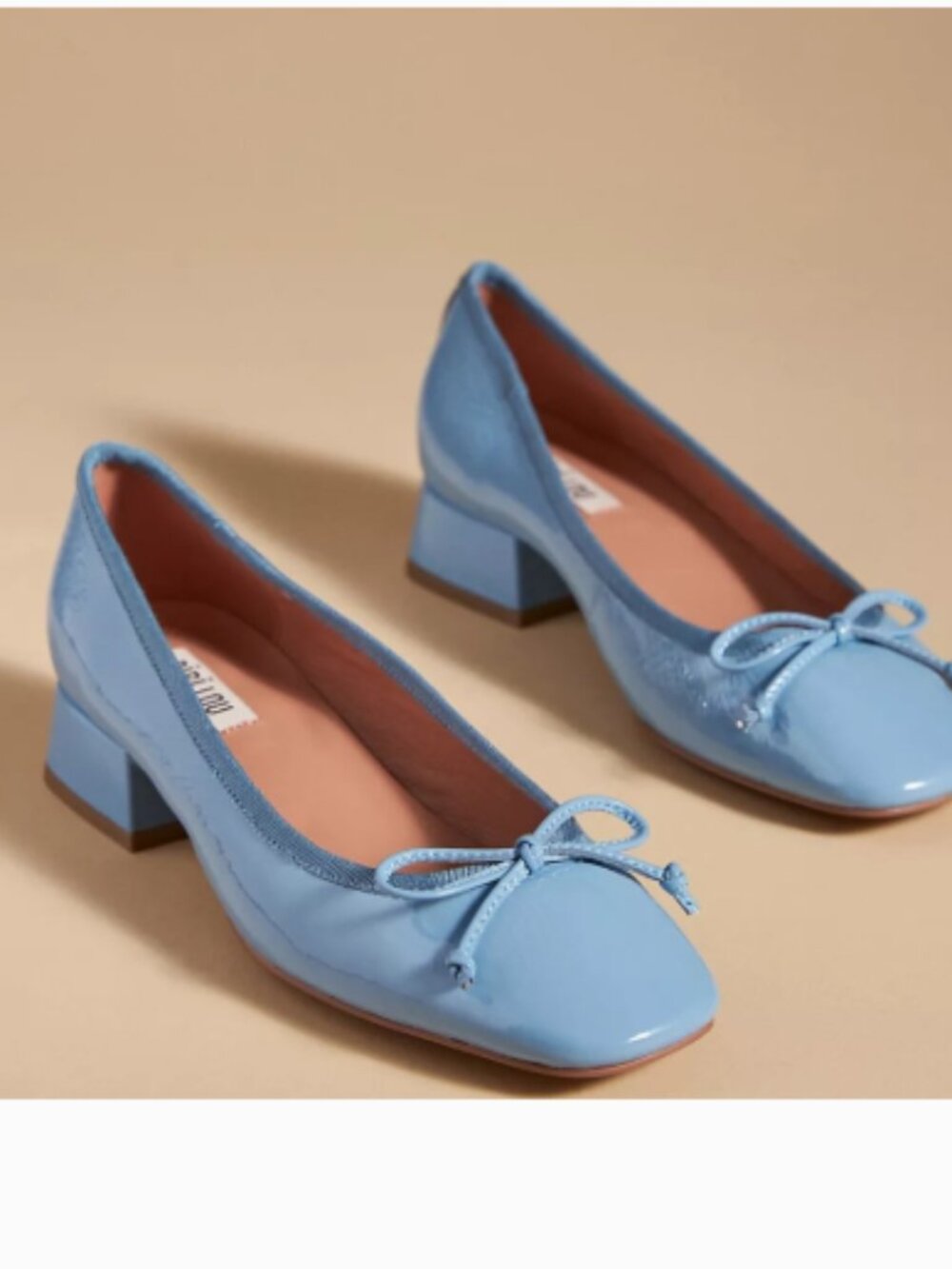 Bibi Lou Bow Heeled Ballet Pumps Light Blue Sz EU 41